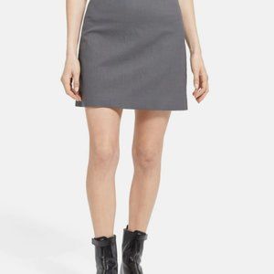 Theory Mini A-Line Skirt - Grey